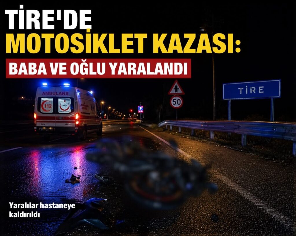 Tire’de Motosiklet Kazası: Baba ve Oğlu Yaralandı