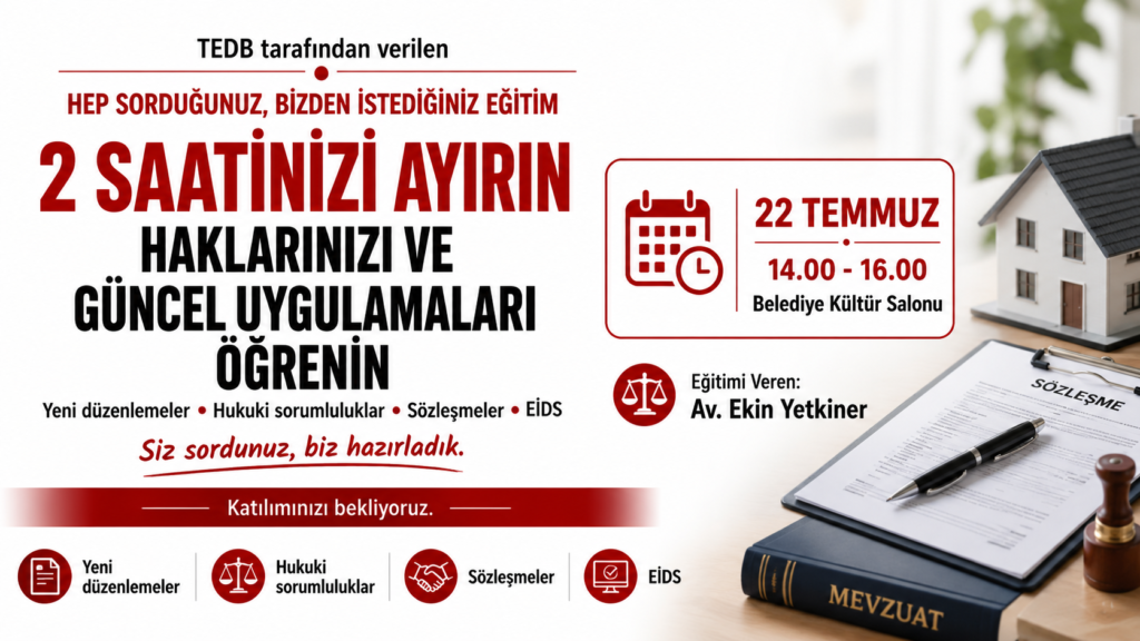 TEDB’den emlak danışmanlarına yönelik eğitim programı