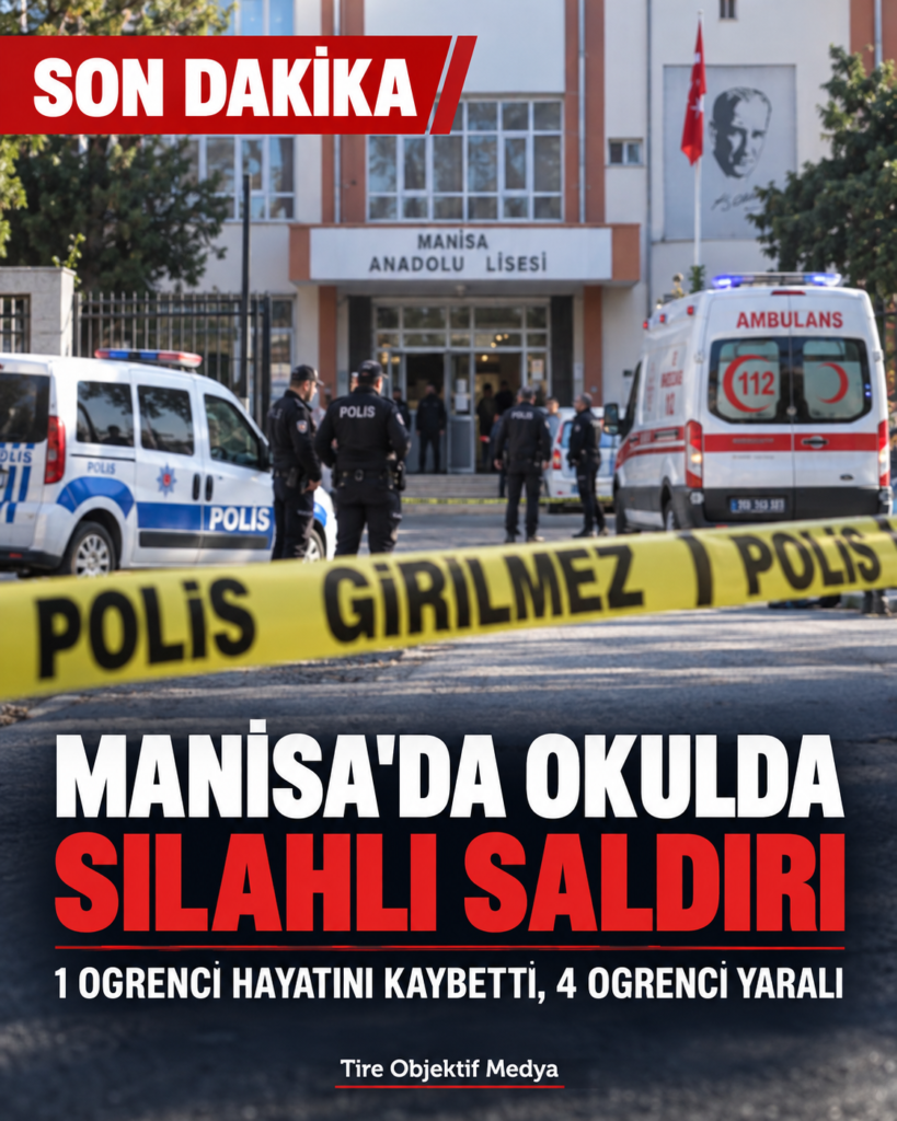 Manisa Turgutlu’da Okulda Silahlı Saldırı: 1 Öğrenci Hayatını Kaybetti, 4 Öğrenci Yaralandı